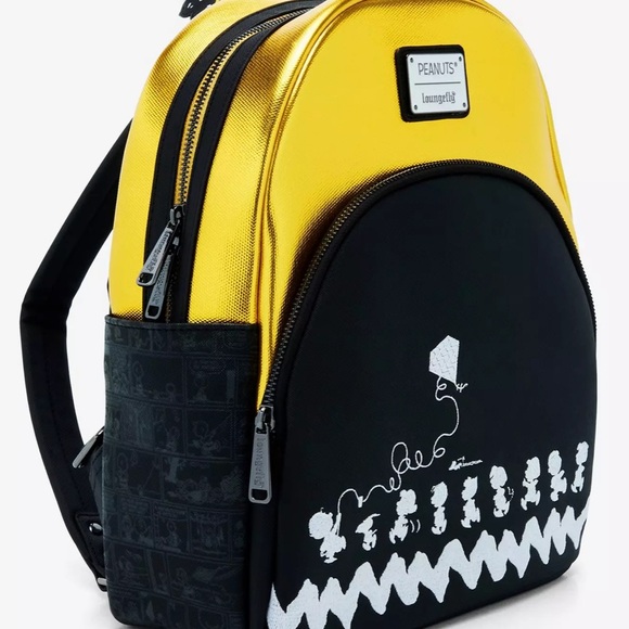 Sale! Loungefly Peanuts 75th Anniversary Character Metallic Mini Backpack new! - Picture 2 of 4